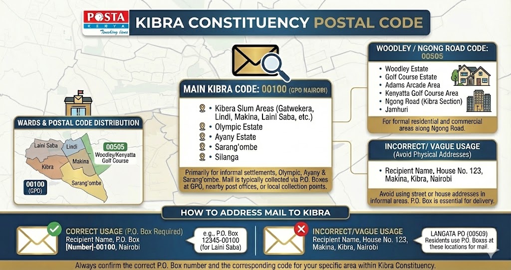 Kibra Nairobi postal code 00100 area