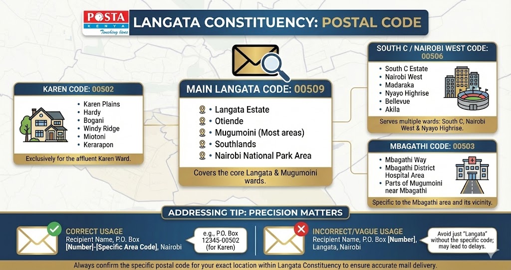 Langata Nairobi postal code 00509 Karen area