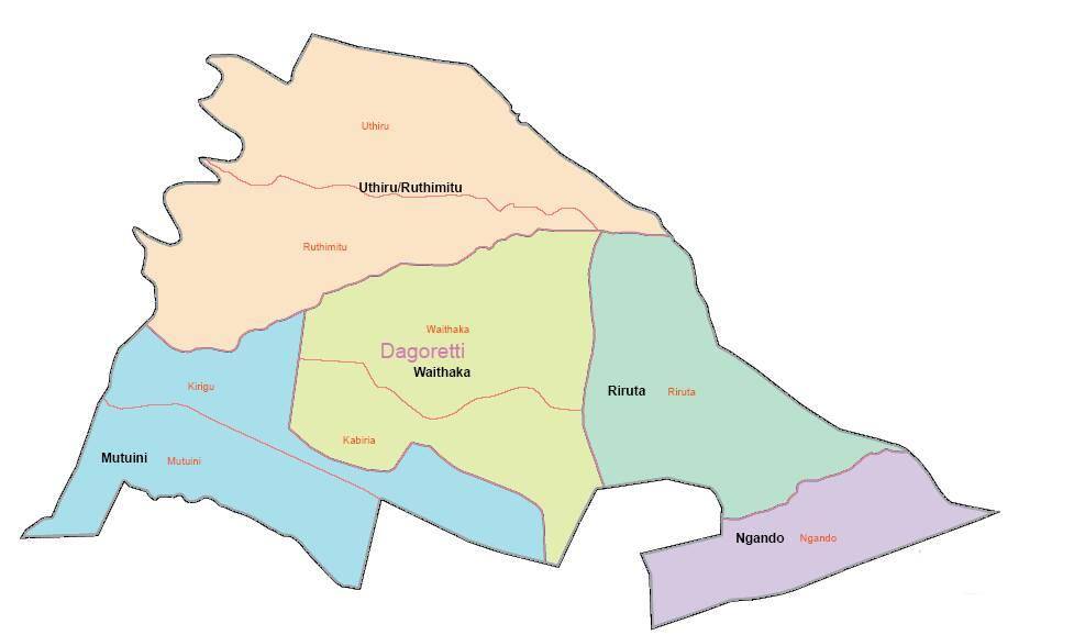 Dagoretti South Sub-County map