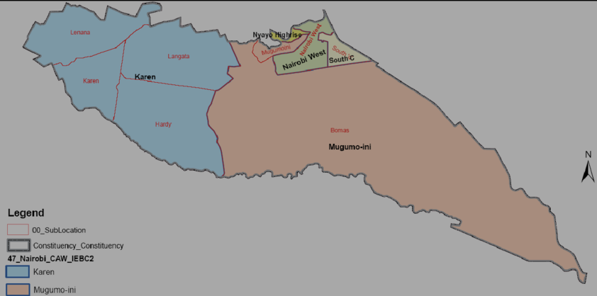 Langata Sub-County Map