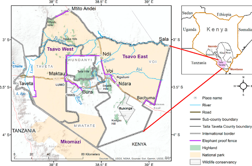 Taita-Taveta County Map