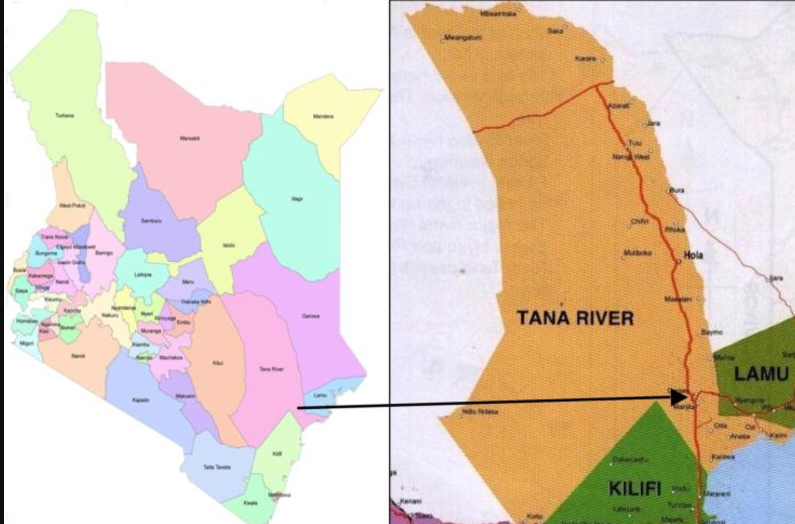 Tana River County Map