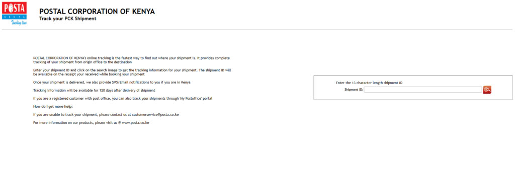 Posta Kenya Official Website Tracking Portal