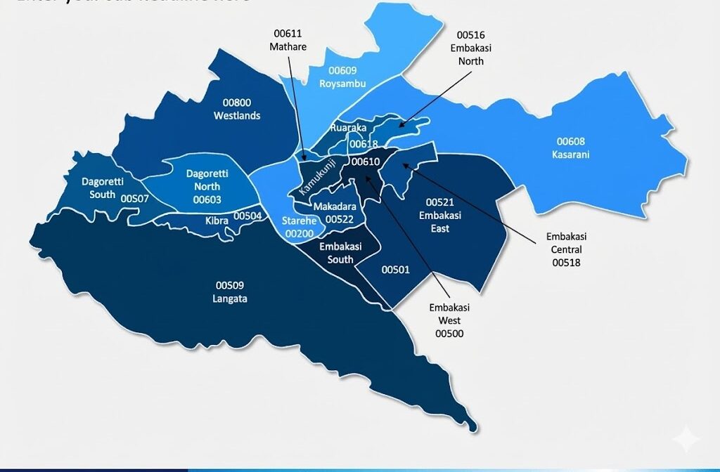 Visual map of Nairobi showing all 17 Constituencies